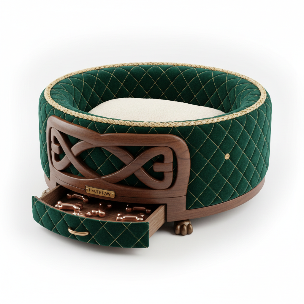 Designer dog bed different angle