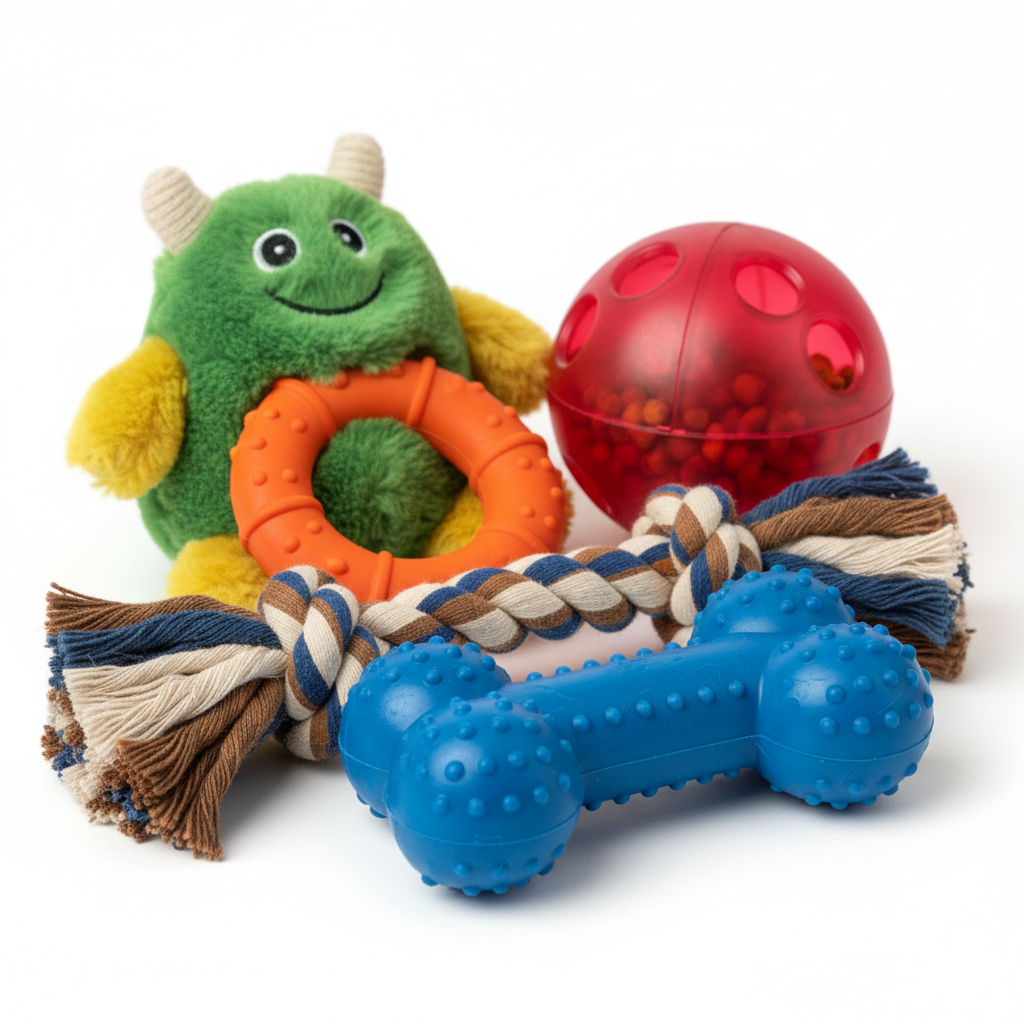 Dog toys close-up