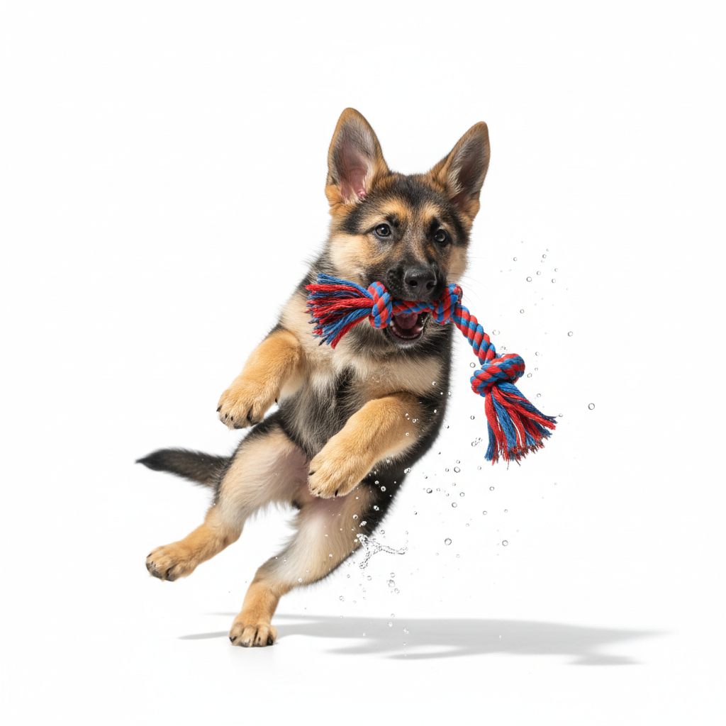 German Shepherd playing
