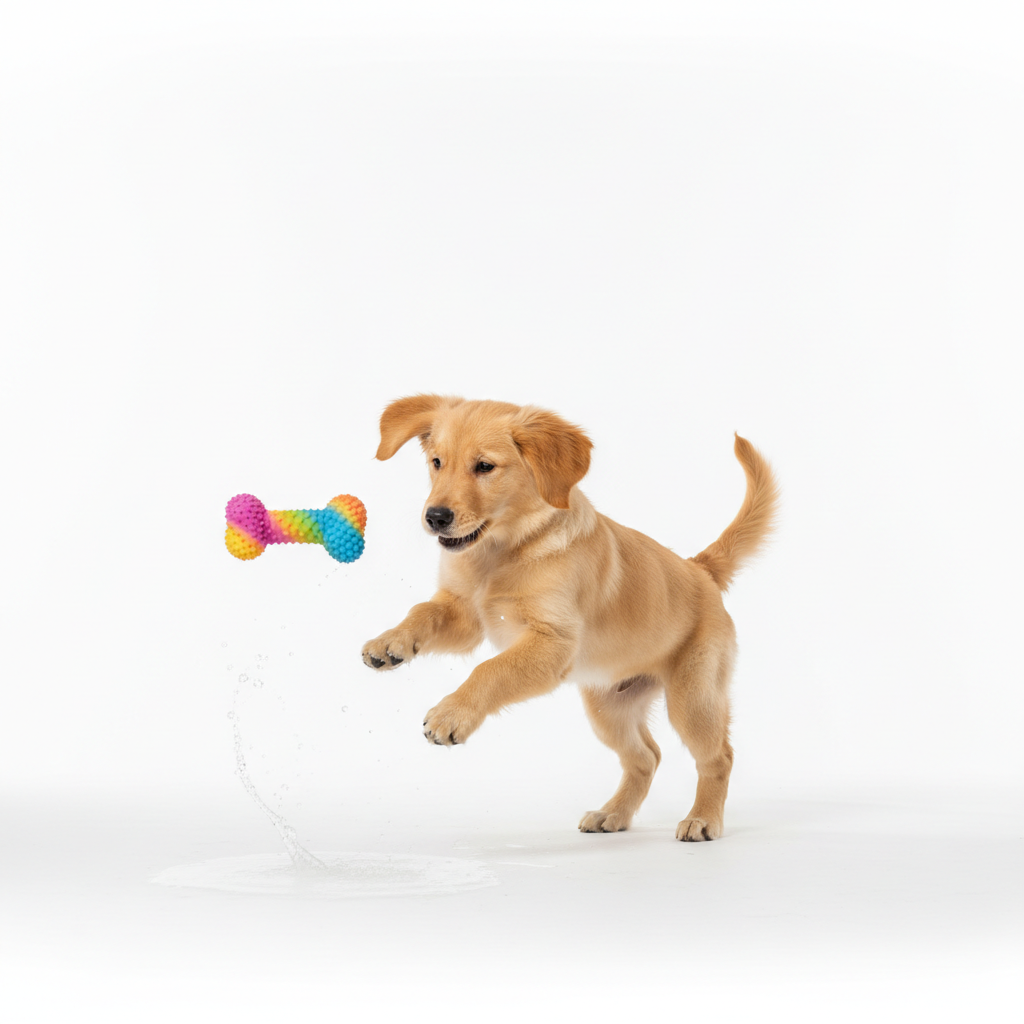Golden Retriever playing
